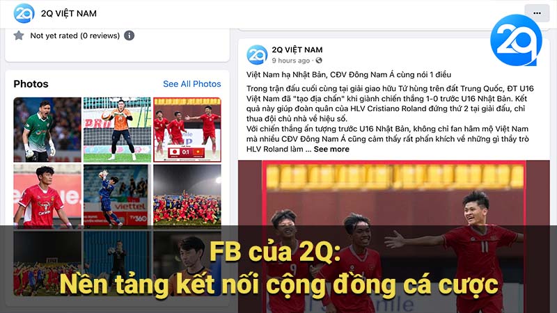 FB của 2Q: Nền tảng kết nối cộng đồng cá cược